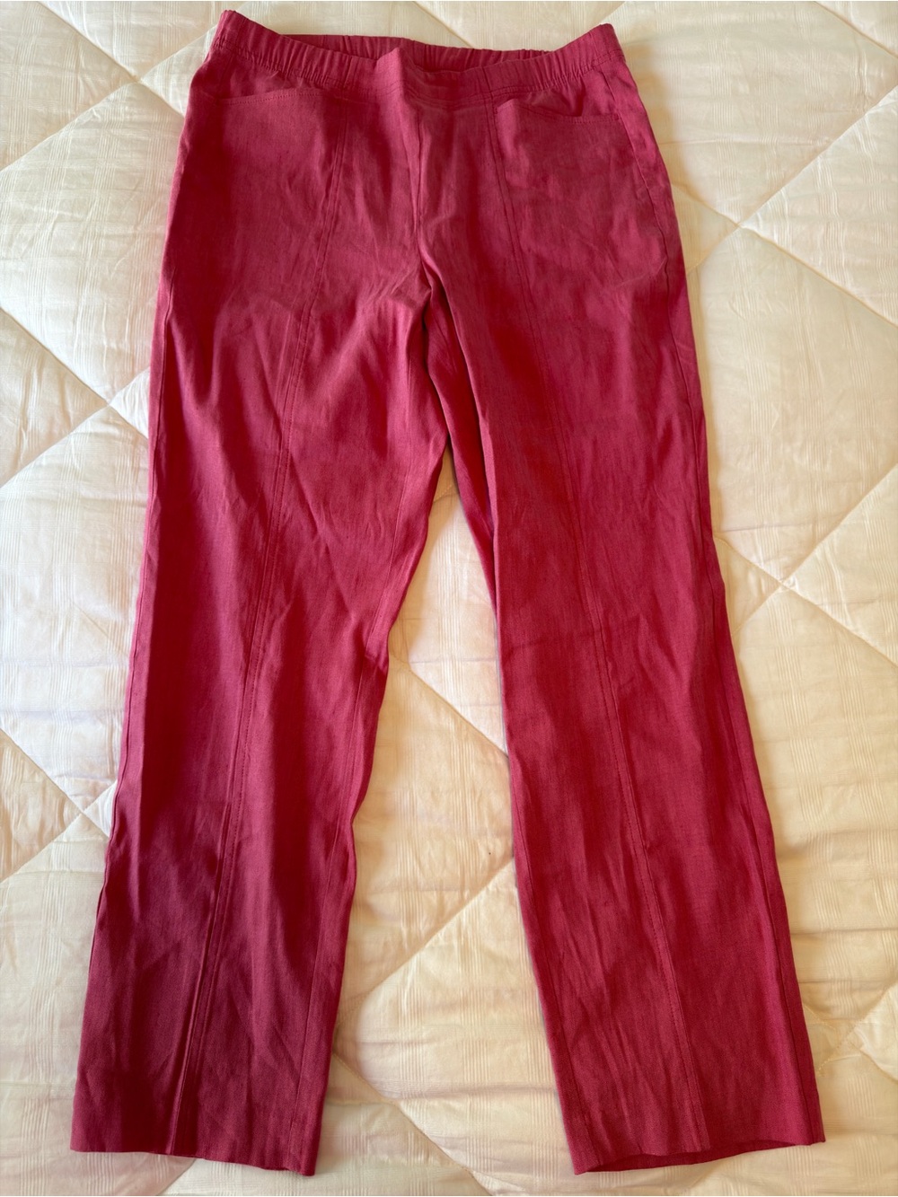J. Jill Linen Stretch Pull On Pants Straight Leg